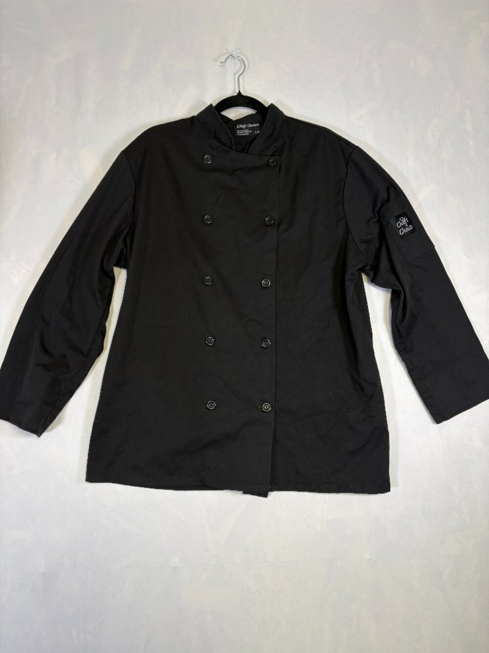 Chef’s Choice Black Double Breasted Chef Coat Jacket Size Large L